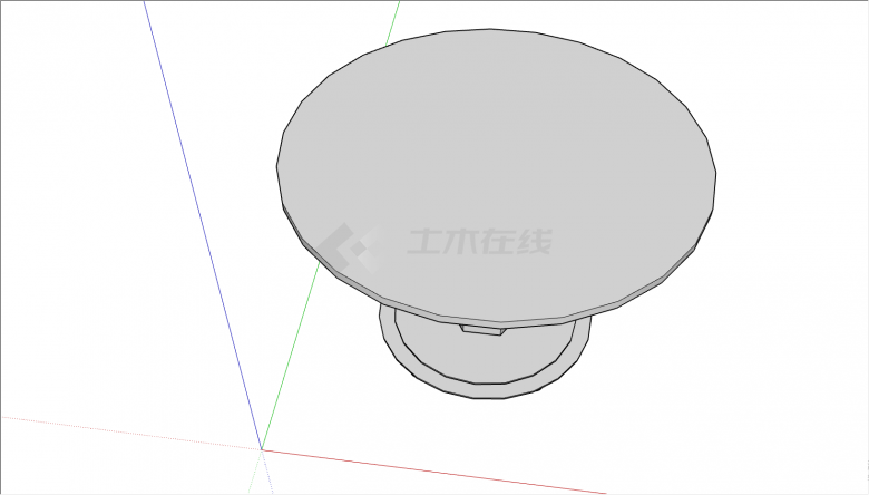 一张台面是圆形的桌子su模型-图二