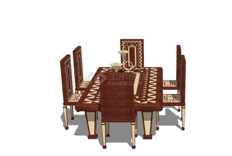欧式古典桌几座椅su模型-图二