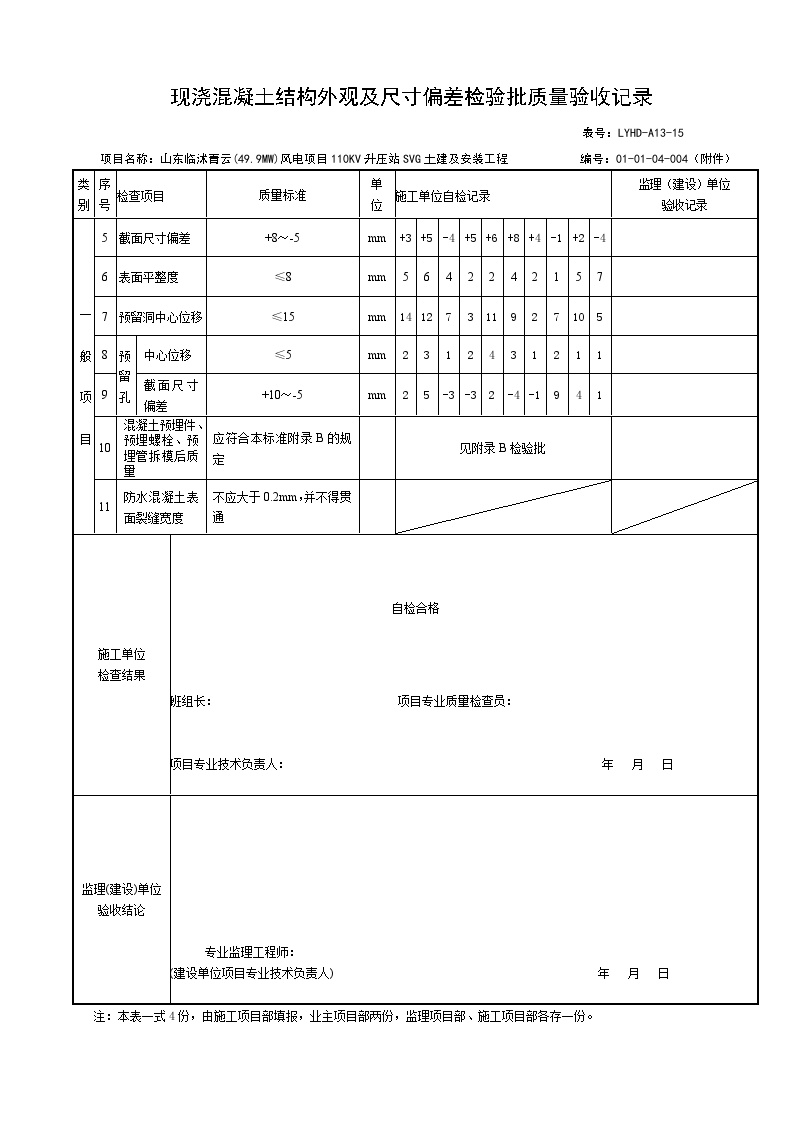 24、混凝土外观及结构尺寸偏差检验批质量验收记录-图二