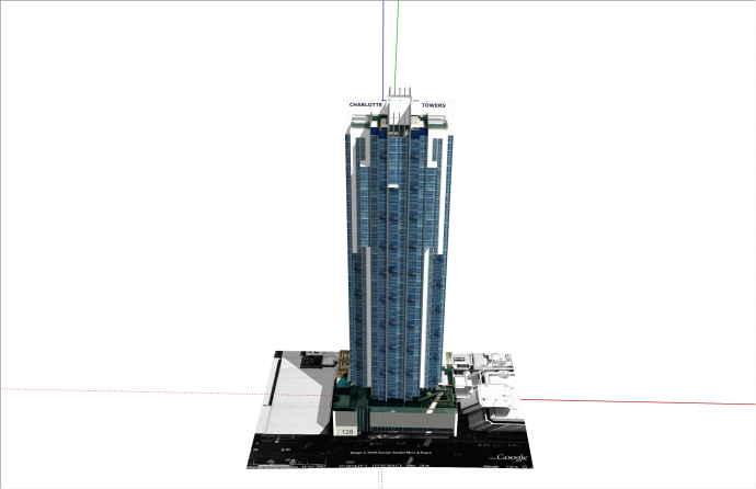 经典现代风格超高办公楼su模型_图1