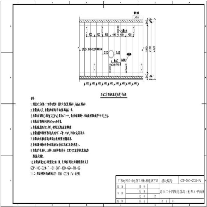 浮面二十四线电缆沟（行车）平面图(GDP-10D-GC24-FM-01)_图1