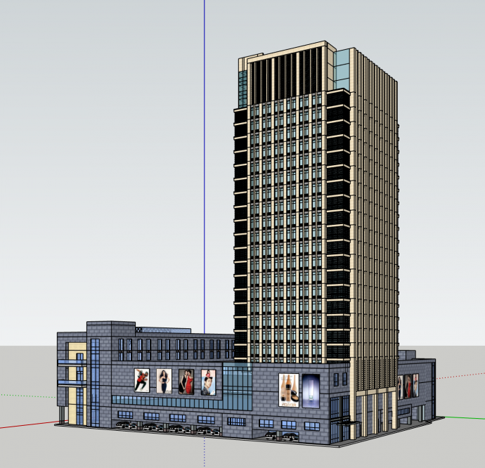 泰州老街办公楼-商业综合体su模型_图1