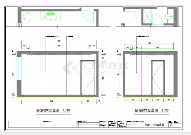 沈阳花园式小区高层住宅楼三居室现代风格室内装修图CAD图纸-图一