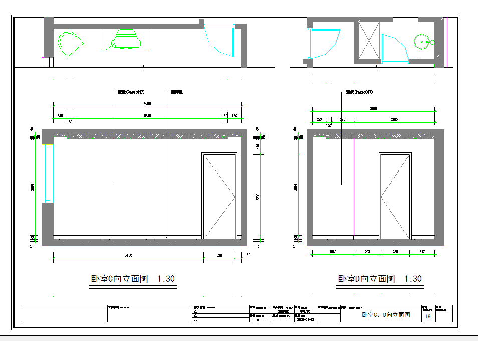 沈阳花园式小区高层住宅楼三居室现代风格室内装修图CAD图纸