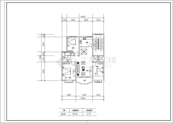 通辽180平米户型住宅详细建筑施工图-图一