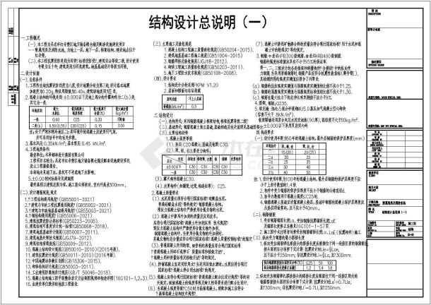 带有附属用房及地下消防水池结构施工图-图一