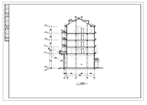 多层别墅建筑CAD平面立面施工图纸-图一