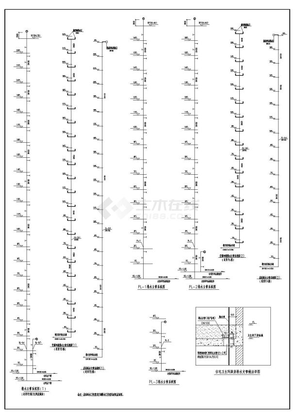 某高层综合楼建筑给排水施工图-图二