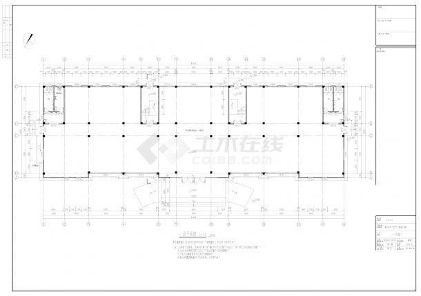 汽车城4层多层办公建筑结构设计施工图-图二