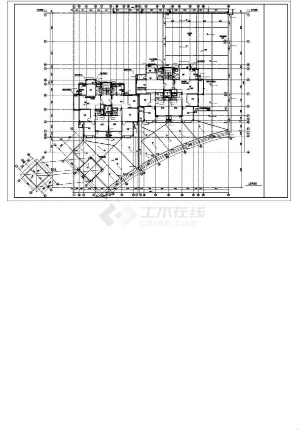 某高层住宅楼给排水消防施工CAD图纸-图二