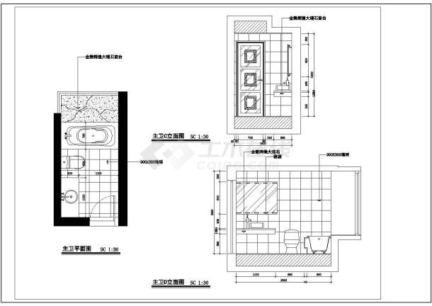 南通家装样板房设计详细建筑施工图-图二