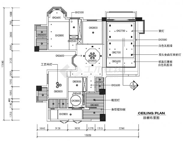 多居室中式风格室内装饰设计CAD图-图二
