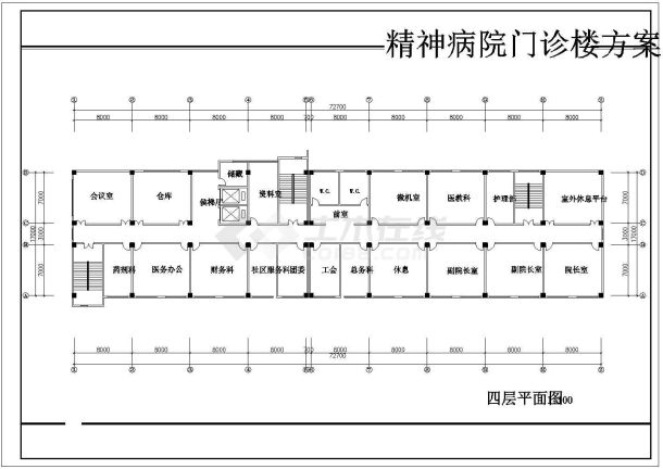 武汉5层精神病院门诊楼详细建筑施工图-图一