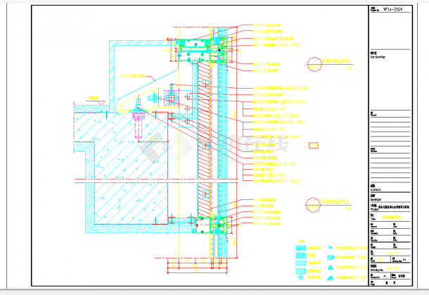 某地某穿条式隔热铝合金明框单元幕墙节点图集CAD图纸-图一