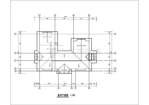 河源三层双拼别墅详细建筑施工图-图一