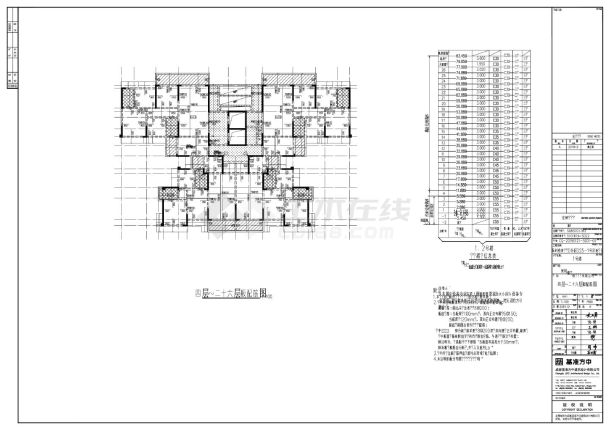 PB05 四层-二十六层板配筋图-图一