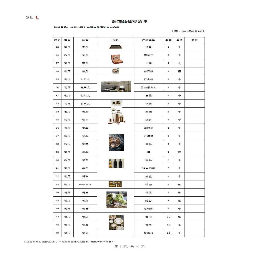 软装饰品清单 Q-17123-GZA-图二