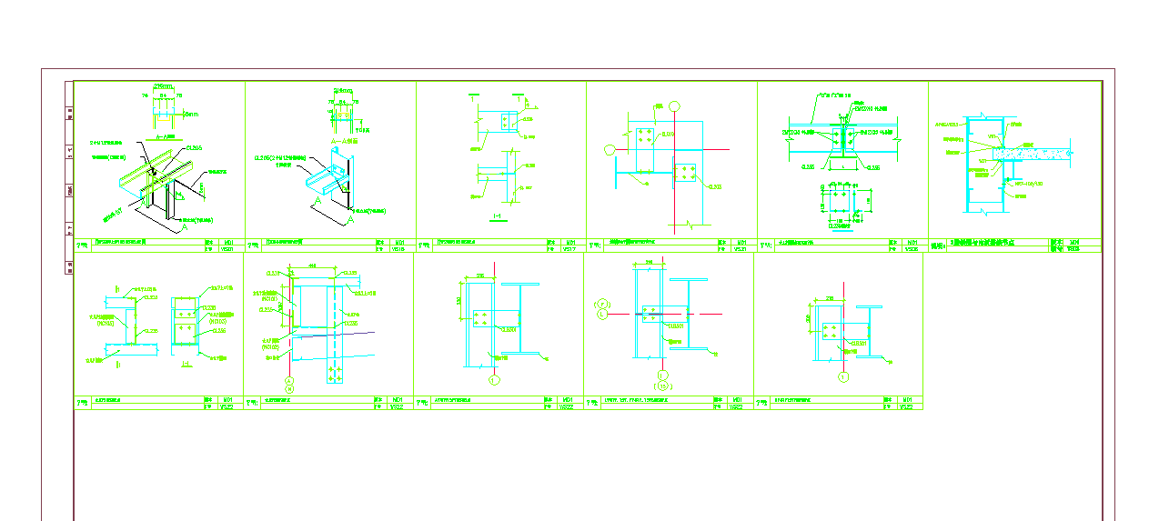 某地单层门式刚架结构工业厂房节点详图CAD图纸
