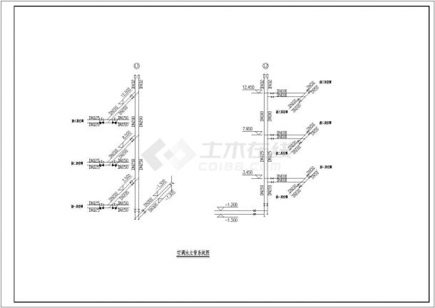 北京市区小型商场超市建筑空调及通风系统设计施工cad图-图二