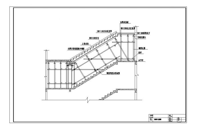 某楼梯模板示意节点构造CAD详图_图1