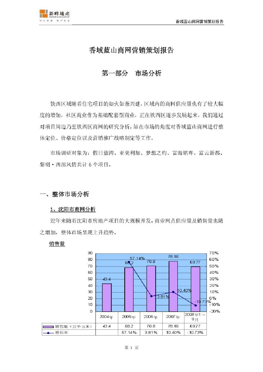 沈阳香域蓝山商业网点营销策划报告_51页.pdf-图一