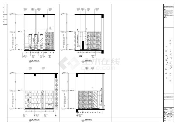 新中式合肥万达锦华酒店 -卫生间立面装饰CAD图-图一