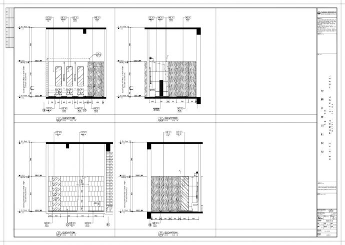 新中式合肥万达锦华酒店 -卫生间立面装饰CAD图_图1