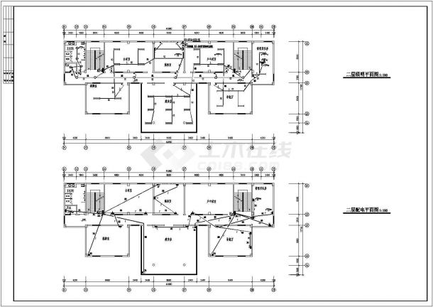 局部三层体育活动中心电气施工图（含各层电气平面图电气系统图说明）-图二