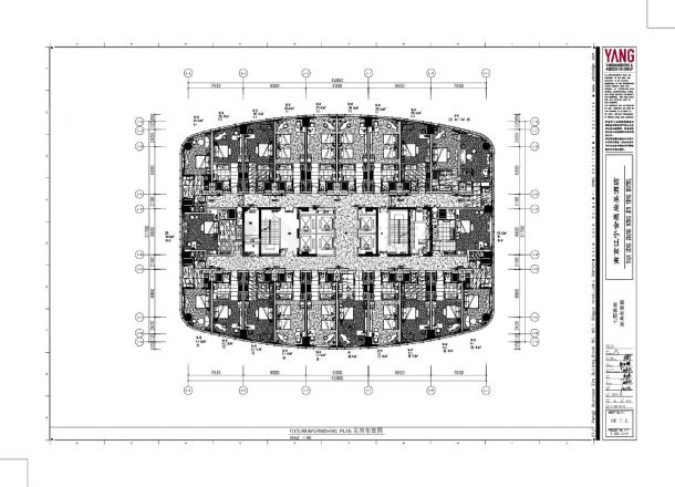 南京江宁金鹰尚美酒店-客房七层及八至十九层平面装饰设计CAD图-图二