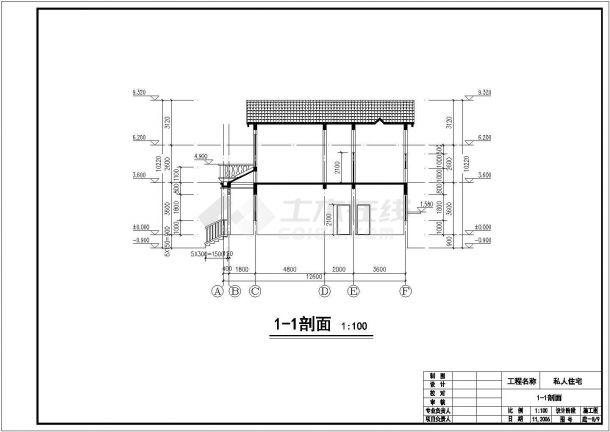 某多层中式别墅施工全套设计cad图-图二