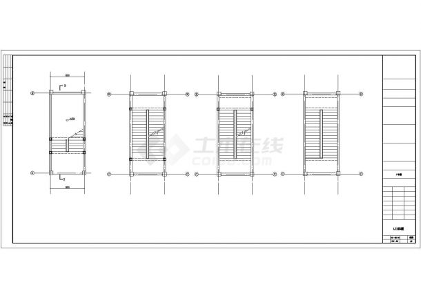 某框架建筑楼梯节点构造设计施工CAD图纸-图二