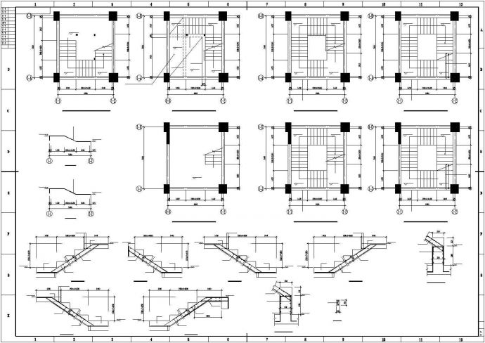 某框剪结构楼梯节点构造设计施工CAD图纸_图1