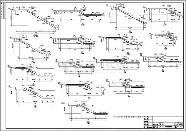 某楼梯板配筋节点构造设计施工CAD图纸-图一