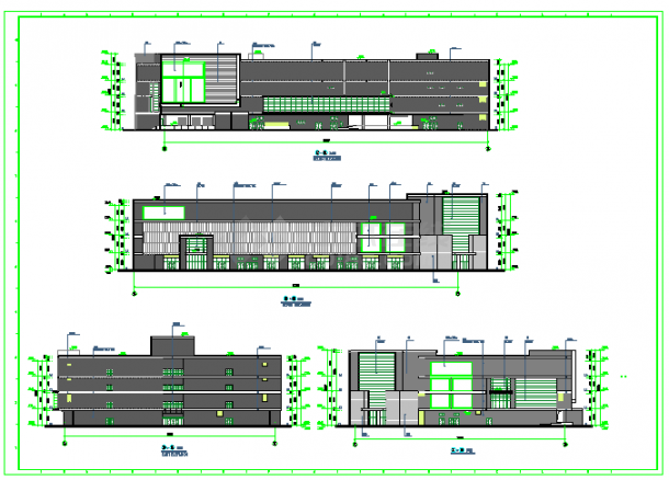 江苏某4层知名现代风格商业购物中心建筑设计施工图(含效果图)-图二