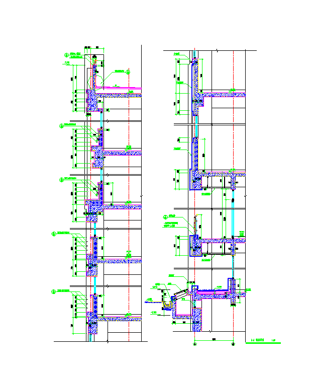 江苏超高层酒店墙身节点图CAD图纸_图1