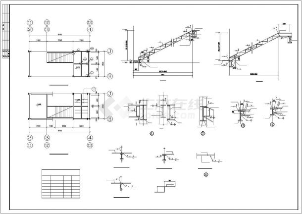 某钢结构楼梯结构设计施工CAD图纸-图一