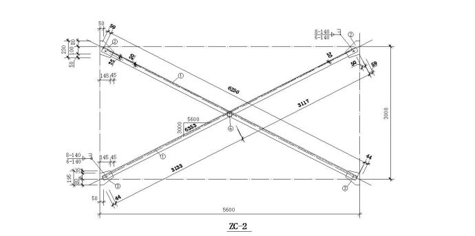 某城市钢结构支撑设计节点构造布置规划详图_图1