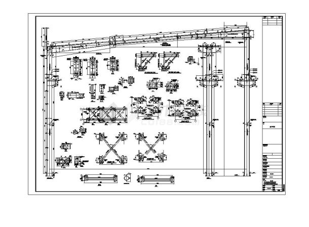 某城市钢结构支撑设计节点构造布置规划详图-图二