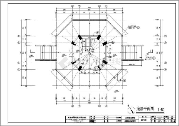 巢湖洗耳池古塔建筑施工设计CAD图-图二