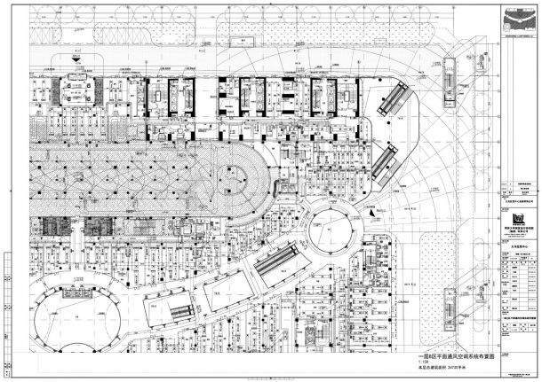 义乌世贸中心裙楼 地下室及人防-暖通-平面通风空调系统布置CAD图-图二