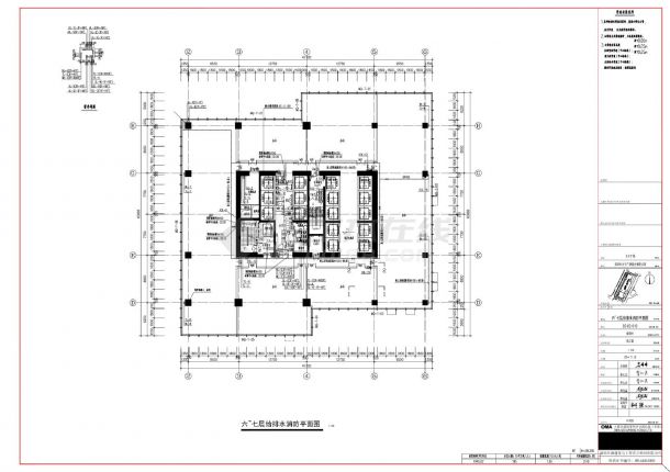 太子广场 SS-02-010～025 塔楼给排水消防平面CAD图-图一