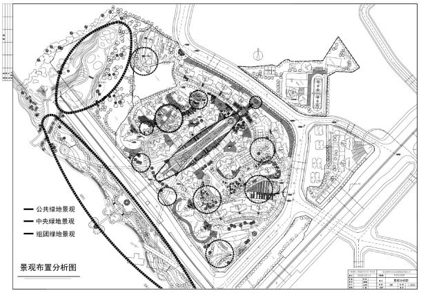 东方港湾施工图-景观分析总平面CAD图-图一