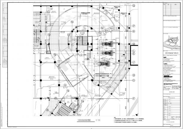 华侨城大厦-电施E1701～E1703发电机房平面施工CAD图-图一