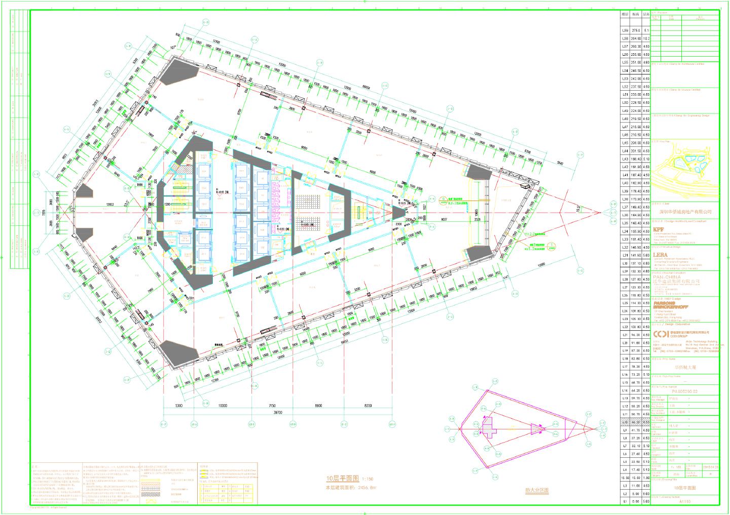 华侨城大厦-建施10层平面CAD图