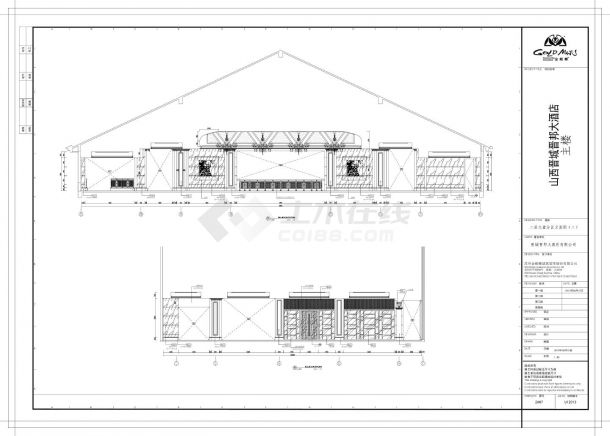 山西晋城晋邦大酒店主楼-2F大堂分区装饰设计CAD图-图二