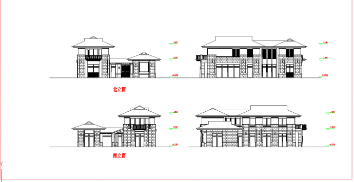 某地独栋别墅建筑设计套图CAD图纸_图1