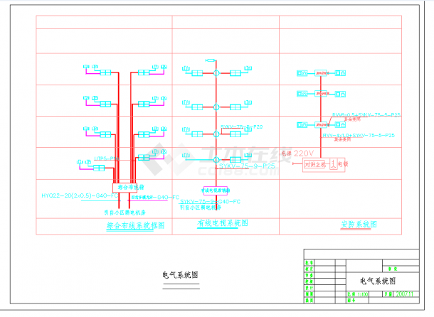 某高层住宅楼电气图纸CAD-图二