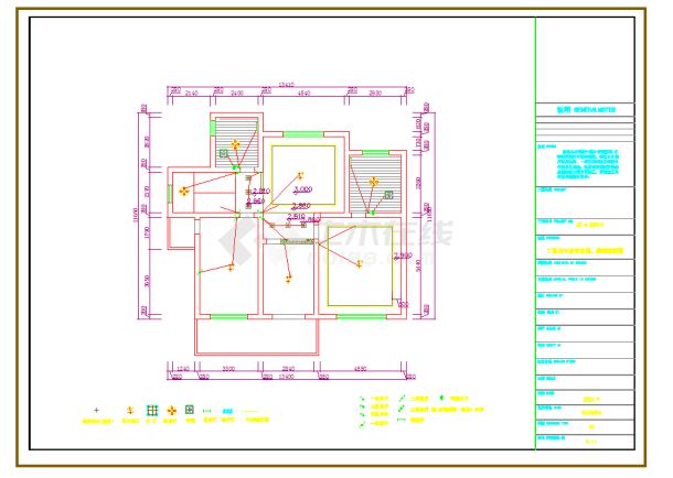 某地某四层别墅装饰施工图CAD图纸-图二