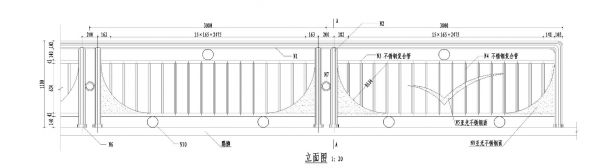 某城市桥梁细部栏杆节点设计CAD参考详图-图二