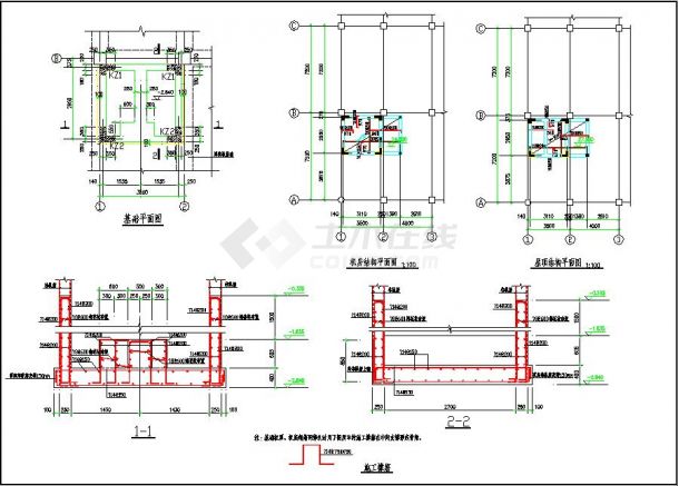 某地电梯井加固改造结构施工图CAD图纸-图一